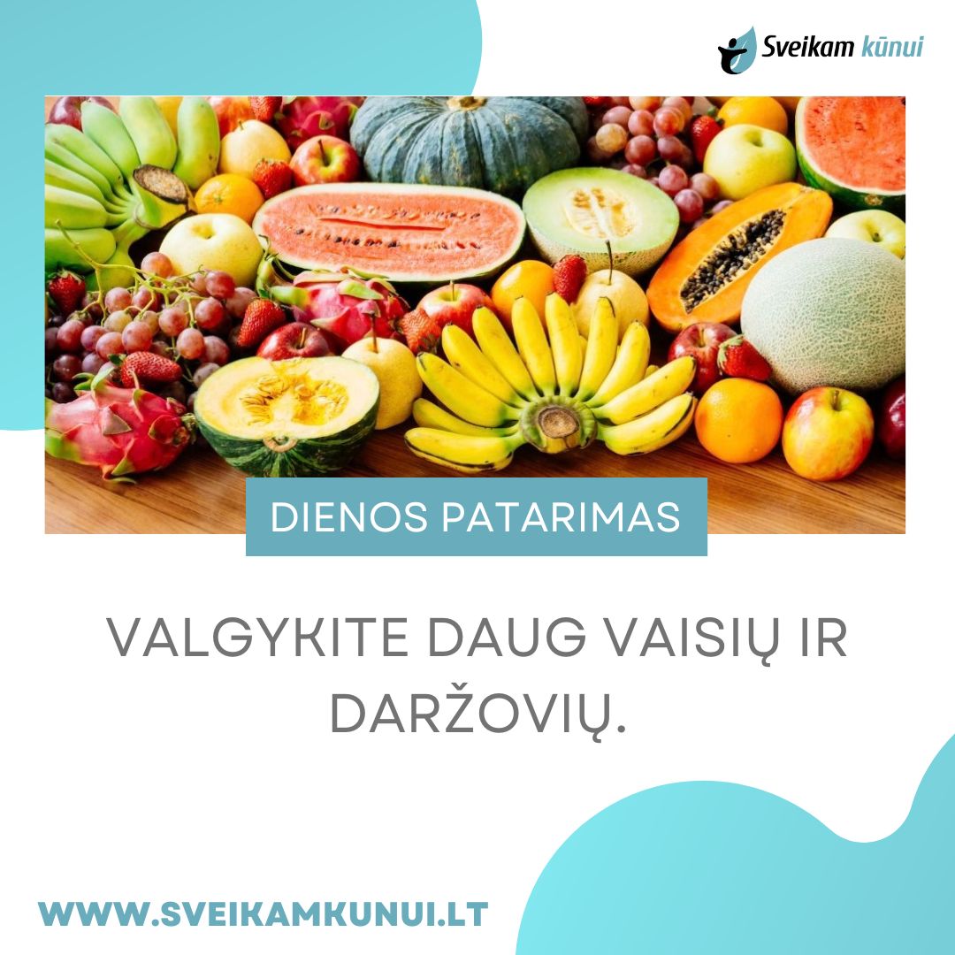 Kasdienis vaisių ir daržovių valgymas užtikrins jums vitaminų gausą ir gerą energijos lygį