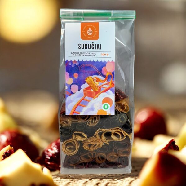 Džiovintos vaisių ir daržovių juostelės