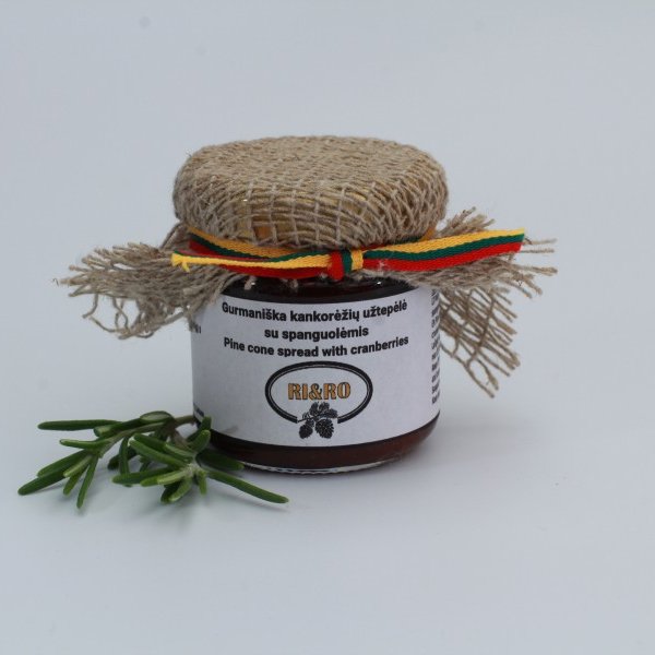Gurmaniška kankorėžių užtepėlė su spanguolėmis – 60g