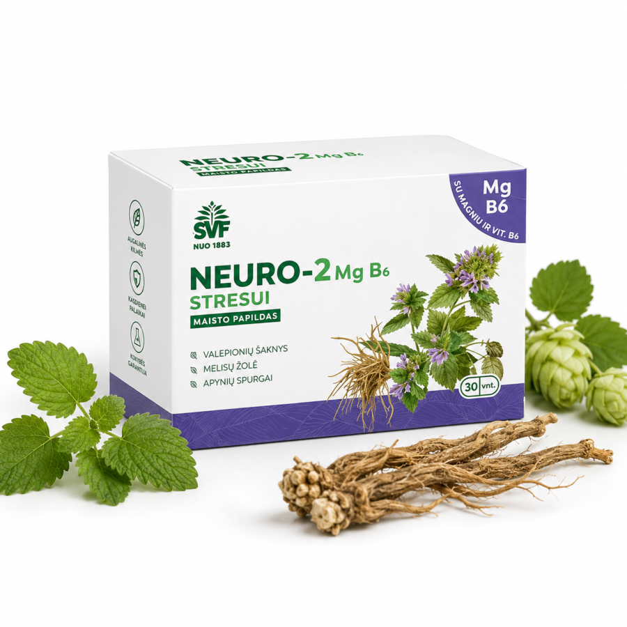 Neuro-2 Mg B6 kapsulės stresui, Švenčionių vaistažolės, 30 vnt.