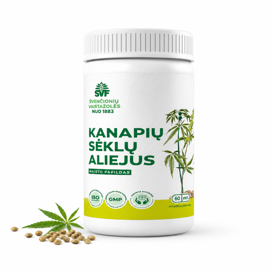 Kanapių sėklų aliejus, Švenčionių vaistažolės, 60 vnt.
