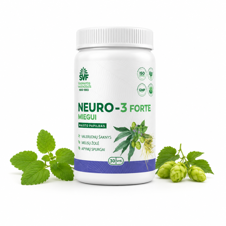 Kapsulės Neuro-3 miegui forte, 30 vnt.
