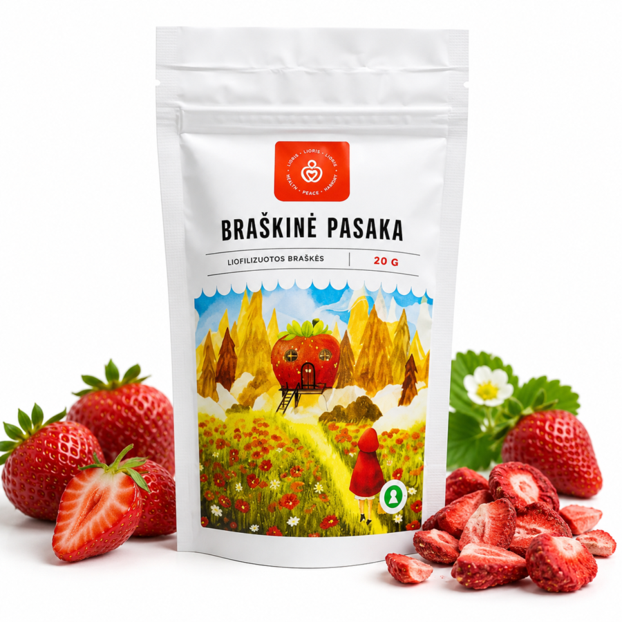 Liofilizuotos braškės