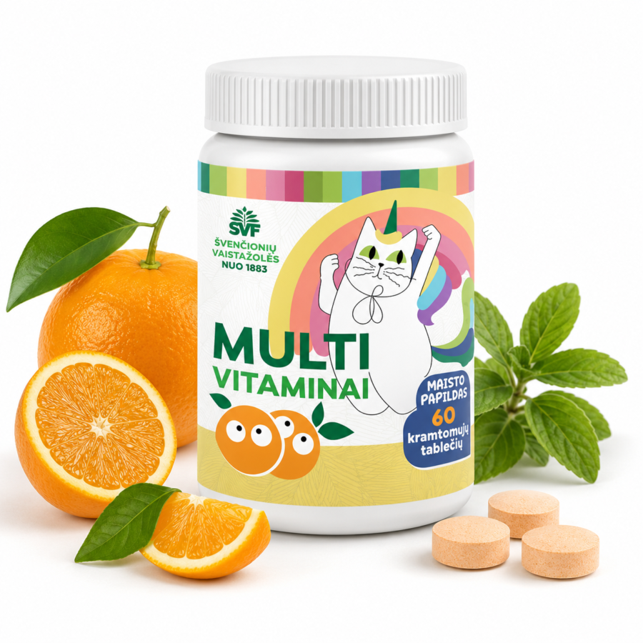 Multivitaminai vaikams, imunitetui, Švenčionių vaistažolės, 60 vnt.