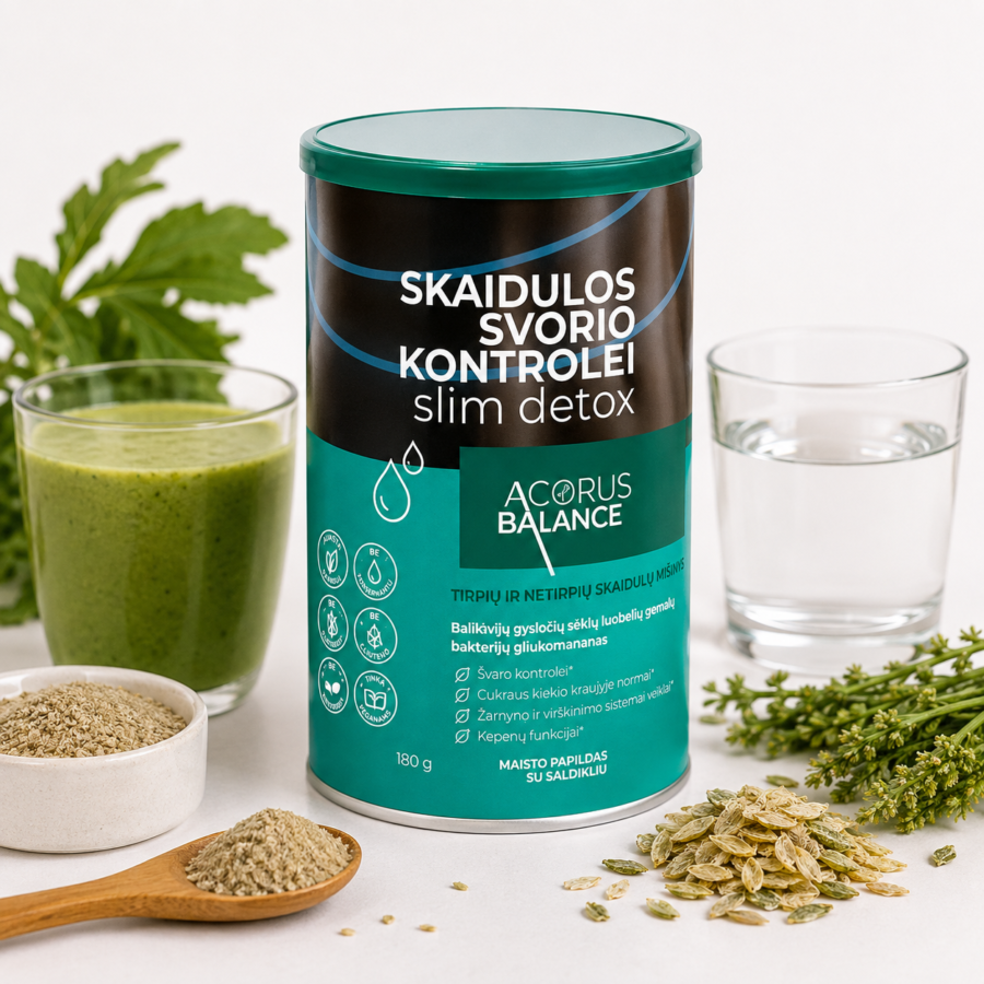 Skaidulos svorio kontrolei Slim detox, Acorus Balance, 180 g