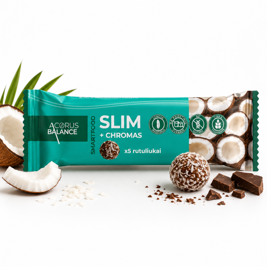 Slim + Chromas užkandis, makromedžiagų apykaitai, Acorus Balance, 5 vnt.