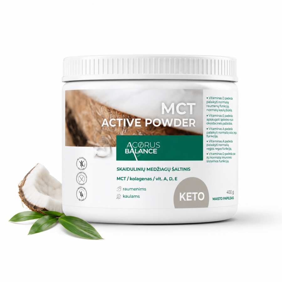 MCT active powder, raumenims / kaulams, 400 g