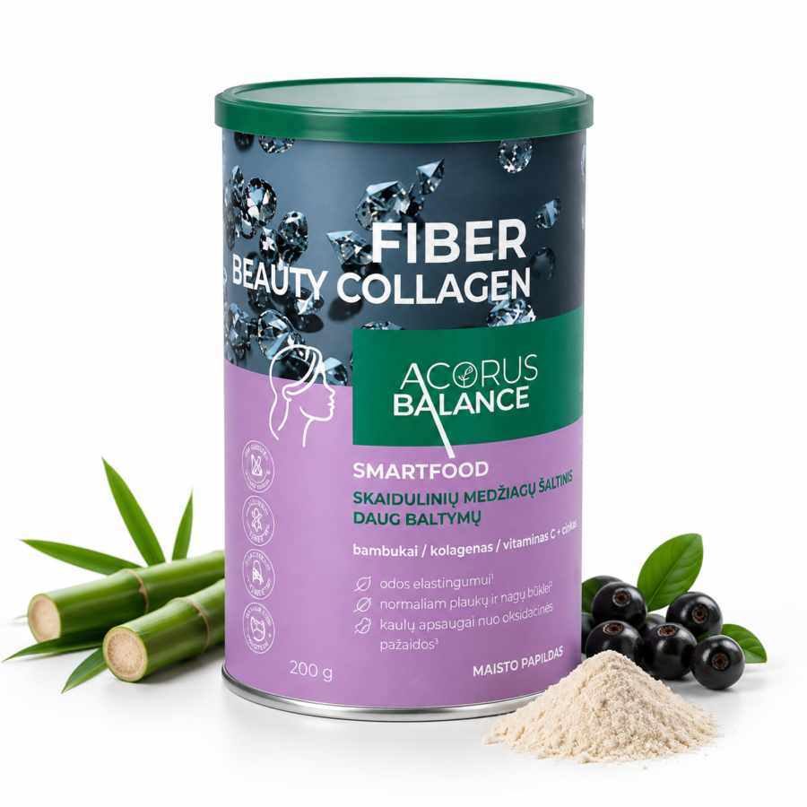 Fiber beauty collagen skaidulos, odai, plaukams, nagams, Acorus Balance, 200 g
