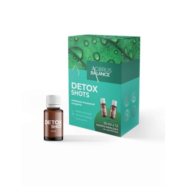 Detox shots, kepenų/žarnyno funkcijai, Acorus Balance, 12 vnt.