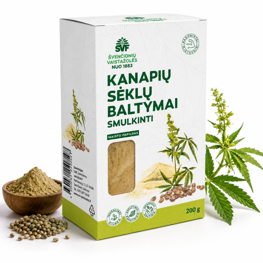 Kanapių sėklų baltymai, raumenims ir kaulams, Švenčionių vaistažolės, 200 g.