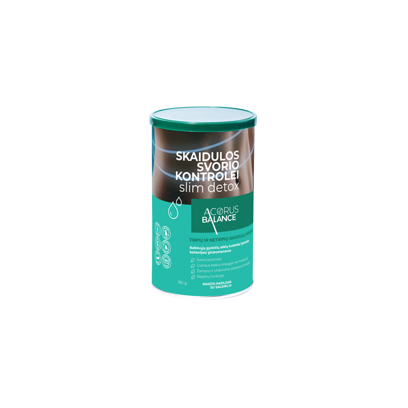 Skaidulos svorio kontrolei Slim detox, Acorus Balance, 180 g