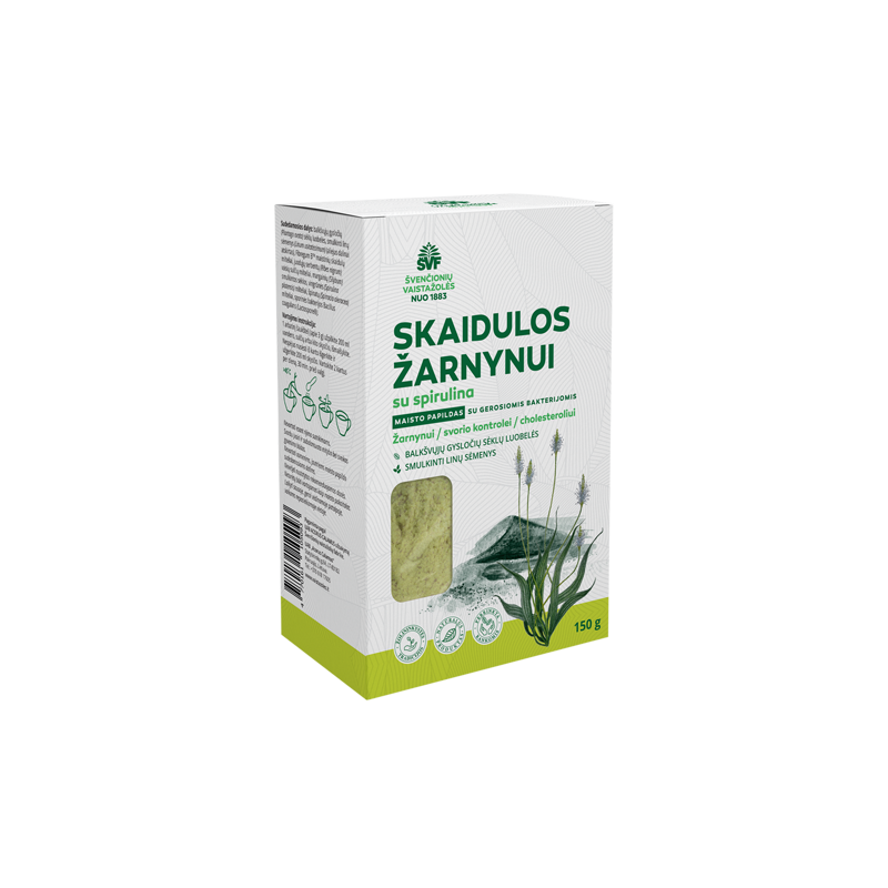 Skaidulos žarnynui su spirulina, Švenčionių vaistažolės, 150 g