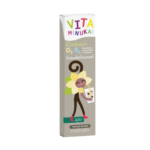 Vitaminukai, vitaminai su cinku, vanilės skonio, Acorus Balance, 10 vnt.