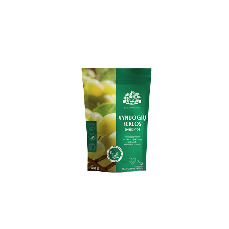 Vynuogių sėklos smulkintos, kraujotakos sistemai, Žolynėlis, 200 g