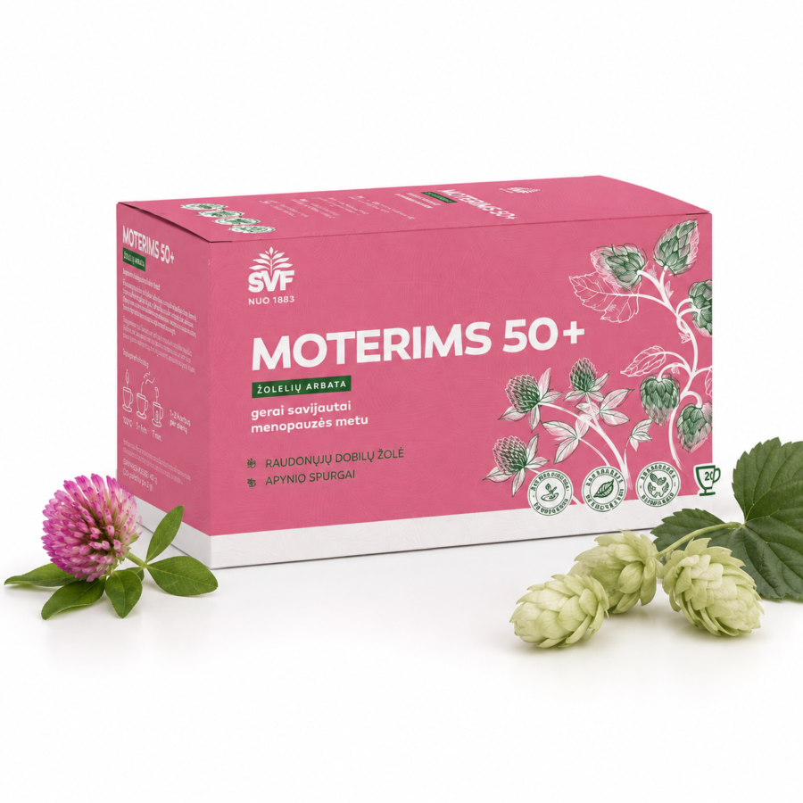 Moterims 50+, žolelių arbata, menopauzės metu, Švenčionių vaistažolės, 20 pakelių