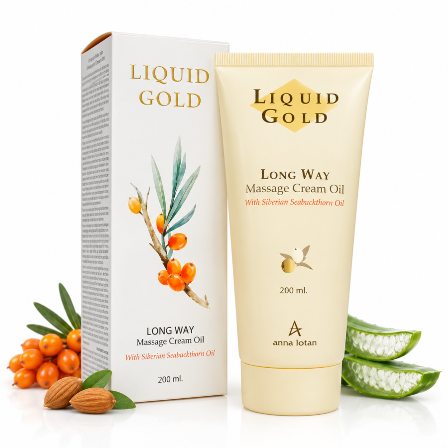 Anna Lotan Liquid Gold Auksinis masažinis kreminis aliejus 200ml