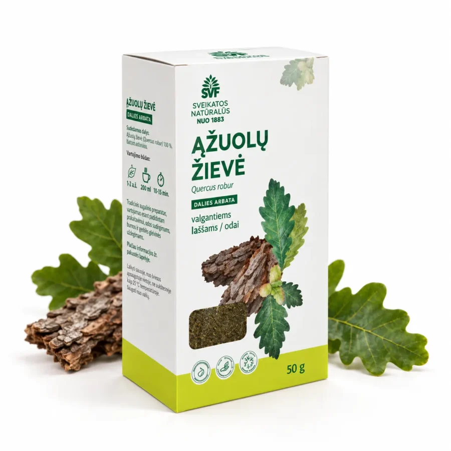Ąžuolų žievės arbata kvėpavimo takams ir odai, 50 g