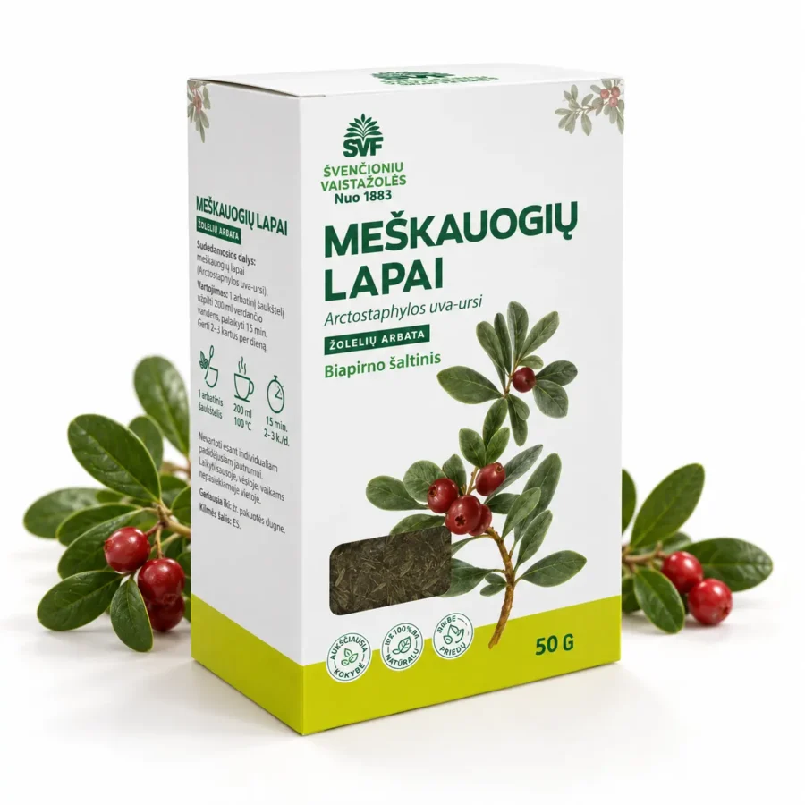 Meškauogių lapų žolelių arbata šlapimo takams, 50 g