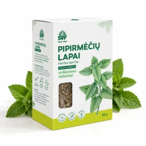 Pipirmėčių lapų žolelių arbata virškinimo sistemai, 50 g