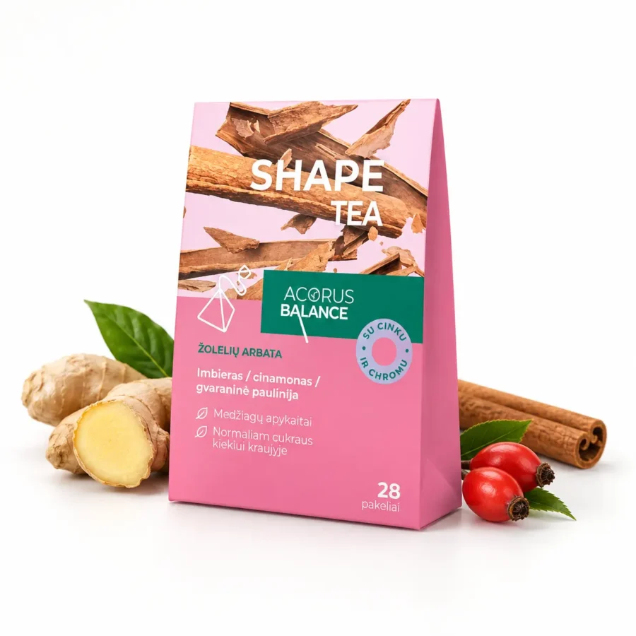 Shape Tea, Acorus Balance žolelių arbata, 28 pakeliai
