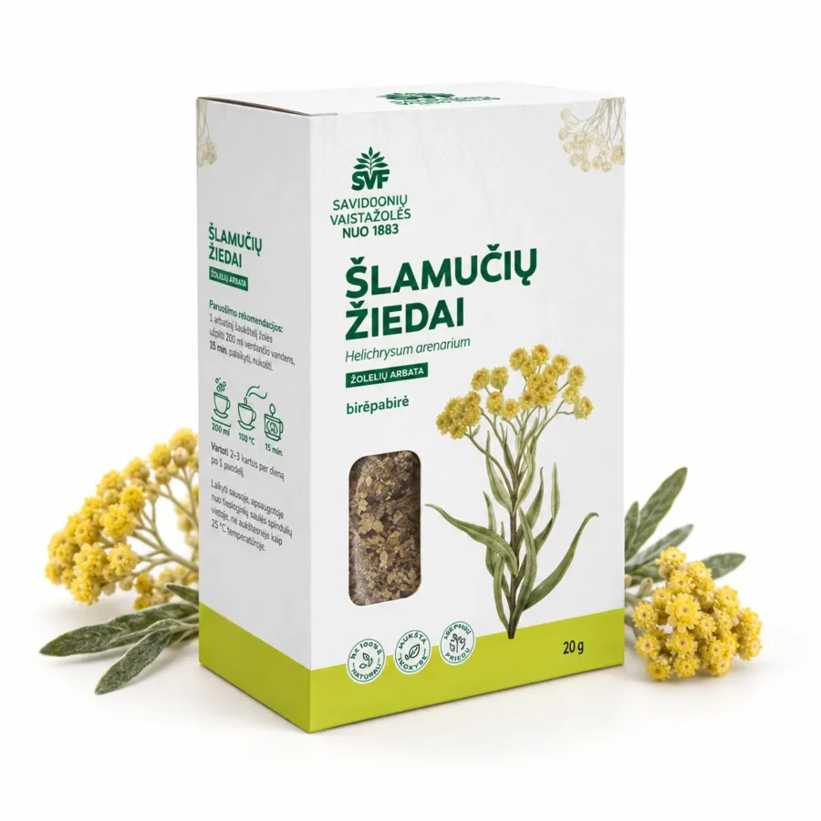 Šlamučių žiedų žolelių arbata kepenims, 20 g