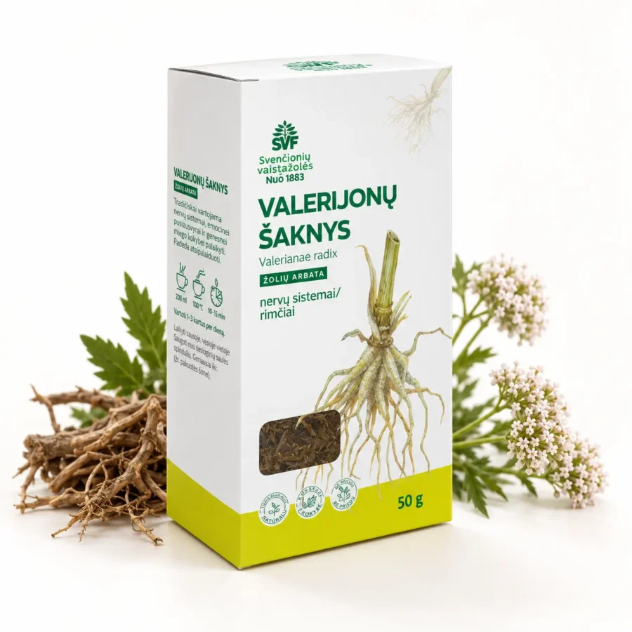 Valerijonų šaknų žolelių arbata nervų sistemai ir miegui, 50 g